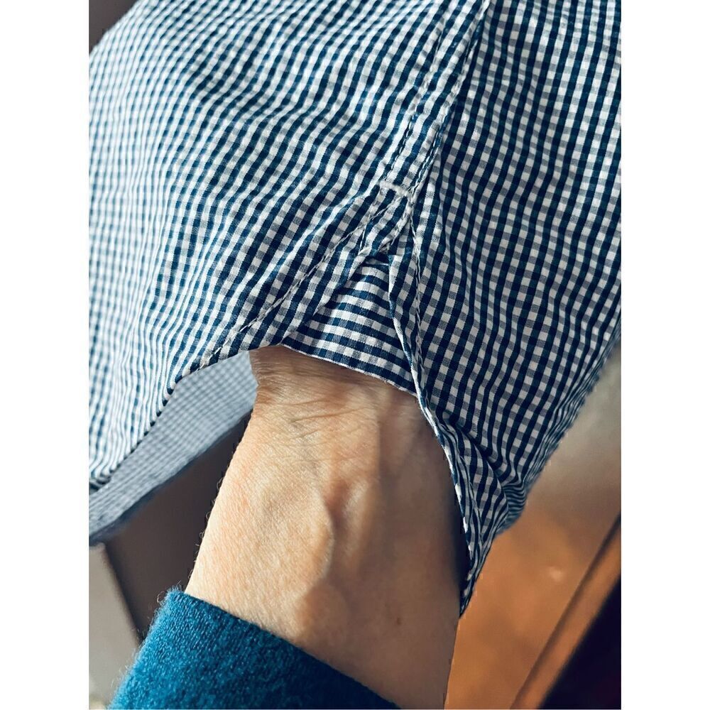 Calvin Klein Men’s Extra-Fine Cotton Shirt Slim Fit Navy and White Check Large - Picture 5 of 7